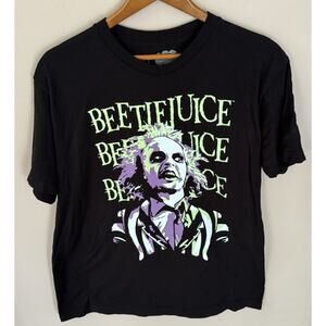 Beetlejuice Movie Graphic T-shirt Men Large Black Short Sleeve